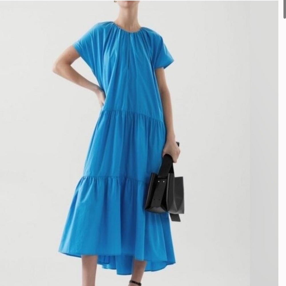 COS Vibrant Blue High Low Dress | Size 8